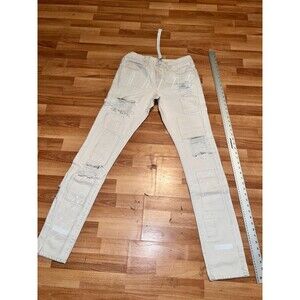 Off white mens distressed white jeans size 36, tailored to 34